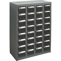 KPC-500 Parts Cabinet, Galvanized Steel, 32 Drawers, 18-1/10" x 8-7/10" x 25-3/5", Grey Cam Industrial