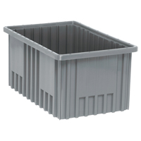 Divider Box&reg; Containers, Plastic, 16.5" W x 10.9" D x 8" H, Grey Cam Industrial