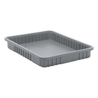 Divider Box&reg; Containers, Plastic, 22.5" W x 17.5" D x 3" H, Grey Cam Industrial