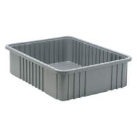 Divider Box&reg; Containers, Plastic, 22.5" W x 17.5" D x 6" H, Grey Cam Industrial