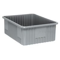 Divider Box&reg; Containers, Plastic, 22.5" W x 17.5" D x 8" H, Grey Cam Industrial