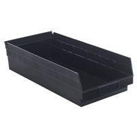 Economy Shelf Bin, 8-3/8" W x 4" H x 17-7/8" D, Black Cam Industrial