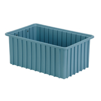 Divider Box&reg; Containers, Polyethylene, 16.5" W x 10.9" D x 7" H, Light Blue Cam Industrial