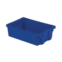 Polylewton Stack-N-Nest&reg; Containers, 6.2" x 20.1" x 13", Blue Cam Industrial