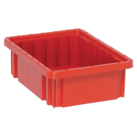 Contenants Divider Box, Plastique, 10,9" la x 8,3" p x 3,5" h, Rouge Cam Industrial