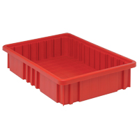 Contenants Divider Box, Plastique, 16,5" la x 10,9" p x 3,5" h, Rouge Cam Industrial