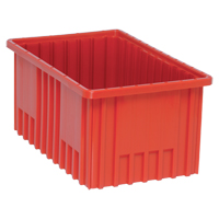 Divider Box&reg; Containers, Plastic, 16.5" W x 10.9" D x 8" H, Red Cam Industrial