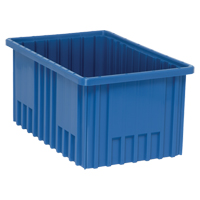 Divider Box&reg; Containers, Plastic, 16.5" W x 10.9" D x 8" H, Blue Cam Industrial