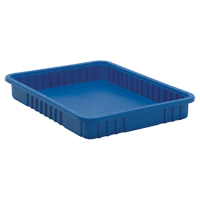 Contenants Divider Box, Plastique, 22,5" la x 17,5" p x 3" h, Bleu Cam Industrial