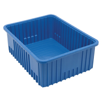 Contenants Divider Box, Plastique, 22,5" la x 17,5" p x 8" h, Bleu Cam Industrial