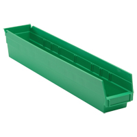 Bac pour &eacute;tag&egrave;re &eacute;conomique, 4-1/8" la, 4" h x 23-5/8" p, Vert Cam Industrial