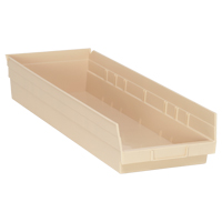 Bac pour &eacute;tag&egrave;re &eacute;conomique, 8-3/8" la x 4" H x 23-5/8" p, Ivoire, Capacit&eacute; 60 lb Cam Industrial