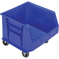 Mobile Bin, 14" H x 16-1/2" W x 18" D, 75 lbs. Capacity, Blue Cam Industrial
