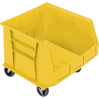 Mobile Bin, 14" H x 16-1/2" W x 18" D, 75 lbs. Capacity, Yellow Cam Industrial
