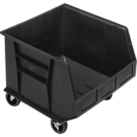 Mobile Bin, 14" H x 16-1/2" W x 18" D, 75 lbs. Capacity, Black Cam Industrial