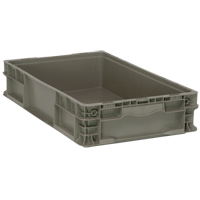 Contenant pliable et empilable, 15" la x 24" p x 5" h, Gris Cam Industrial