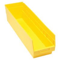 Bacs en plastique pour &eacute;tag&egrave;res Store More, 6-5/8" la x 6" H x 23-5/8" p, Jaune, Capacit&eacute; 90 lb Cam Industrial