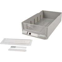 Replacement Drawer for KPC-100 Parts Cabinets, Plastic, 6-3/8" W x 11-3/10" D x 2-11/16" H, Grey Cam Industrial