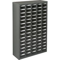 KPC-600 Parts Cabinet, Galvanized Steel, 75 Drawers, 23-1/10" x 8-7/10" x 36-9/10", Grey Cam Industrial