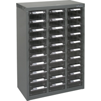 KPC-700 Parts Cabinet, Galvanized Steel, 30 Drawers, 17-1/2" x 8-7/10" x 25-3/10", Grey Cam Industrial