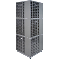 Heavy-Duty Industrial Carousel Drawer Cabinet, Steel, 480 Drawers, 27" W x 27" D x 80" H, Grey Cam Industrial