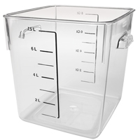 Rubbermaid&reg; Space Saving Square Container, Plastic, 7.6 L Capacity, Clear Cam Industrial