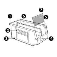 Stack & Hang Bin, 11" W x 5" H x 10-7/8" D, Green Cam Industrial
