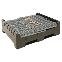 Contenant de vrac pliable, 47,2" lo x 39,4" la x 39,4" h, Gris Cam Industrial