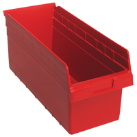 Bacs pour &eacute;tag&egrave;re Store-Max, 8-3/8" la x 8" H x 17-7/8" p, Rouge, Capacit&eacute; 56 lb Cam Industrial
