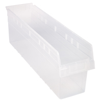 Store-Max Shelf Bins, 6-5/8" W x 8" H x 23-5/8" D, Clear, 68 lbs. Capacity Cam Industrial
