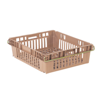 Contenant en plastique empilable Stack-N-Nest pour l'agriculture, 20,3" x 24" x 6,8", Beige Cam Industrial