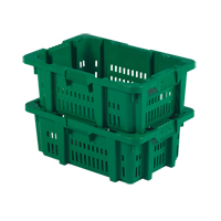 Contenant en plastique Stack-N-Nest pour la manutention des aliments, 16" x 23,9" x 8,8", Vert Cam Industrial