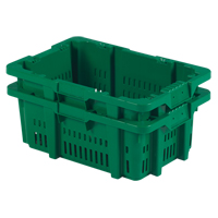 Contenant en plastique Stack-N-Nest pour la manutention des aliments, 16" x 23,9" x 8,8", Vert Cam Industrial