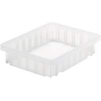 Divider Box&reg; Container, Plastic, 10.875" W x 8.25" D x 2.5" H, Clear Cam Industrial