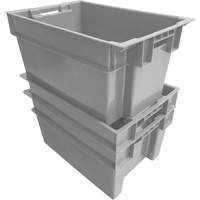 Stack & Nest Container, 16" W x 12" H x 24" D, Grey Cam Industrial