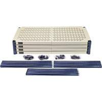 &eacute;tag&egrave;re en fils m&eacute;talliques avec tablettes en plastique, Cadre en fils m&eacute;talliques avec tablettes en plastique, Sans boulons, Capacit&eacute; 600 lb, 30" la x 72" h x 18" p Cam Industrial