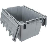 Contenant de distribution en plastique avec dessus basculant, 21,65" x 15,5" x 12,5", Gris Cam Industrial
