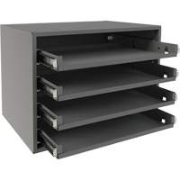 Small Bearing Rack, Steel, 4 Slots, 15-9/16" W x 11-7/8" D x 11-5/16" H, Grey Cam Industrial