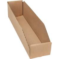 Deep Corrugated Parts Bins, 3-3/4" W x 17-1/4" D x 4-1/2" H, Beige Cam Industrial