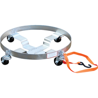 Chariots &agrave; &eacute;tages multiples pour baril, Acier, Capacit&eacute;e 900 lb, Diam&egrave;tre 23-1/2", Roue en Caoutchouc Cam Industrial