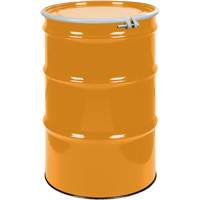 Steel Drums, 55 US gal (45 imp. gal.), Unlined, Orange, Open Top, UN1A2/Y1.5/150, 16 Gauge Cam Industrial