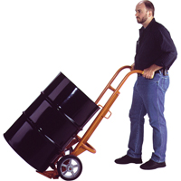 Chariots ergonomiques pour baril, Fabriqu&eacute; en Acier, 55 - 85 gal. US (45 - 70 gal. imp.) Cam Industrial