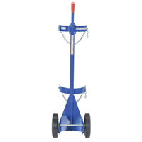 Gas Cylinder Cart, Rubber Wheels, 12" W x 15-1/2" L Base, 500 lbs. Cam Industrial