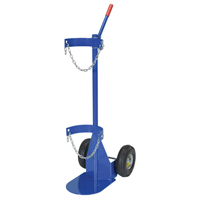 Gas Cylinder Cart, Pneumatic Wheels, 12" W x 15-1/2" L Base, 500 lbs. Cam Industrial
