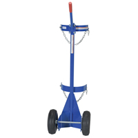 Gas Cylinder Cart, Pneumatic Wheels, 12" W x 15-1/2" L Base, 500 lbs. Cam Industrial