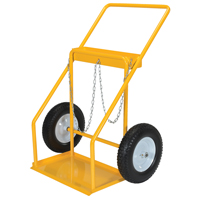 Gas Cylinder Cart, Rubber Wheels, 22" W x 14-1/8" L Base, 250 lbs. Cam Industrial