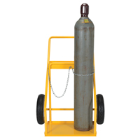 Gas Cylinder Cart, Rubber Wheels, 22" W x 14-1/8" L Base, 250 lbs. Cam Industrial