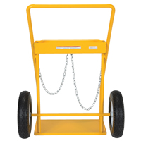 Gas Cylinder Cart, Rubber Wheels, 22" W x 14-1/8" L Base, 250 lbs. Cam Industrial