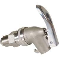 Manual Drum Faucet, Stainless Steel, 3/4" NPT Cam Industrial