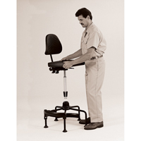 Si&egrave;ges industriels, Stationnaire, Ajustable, 38" - 45", Polyur&eacute;thane Si&egrave;ge, Noir Cam Industrial